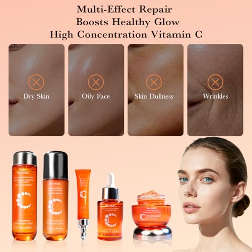6-Pc 5X Vitamin C Skincare Set-Brightening Face Routine Box Gift - Product Imagery