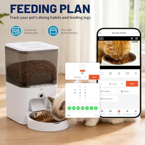 Automatic Cat Feeder with Camera, 2K HD & Night Vision, 5G/2.4G - Product Imagery
