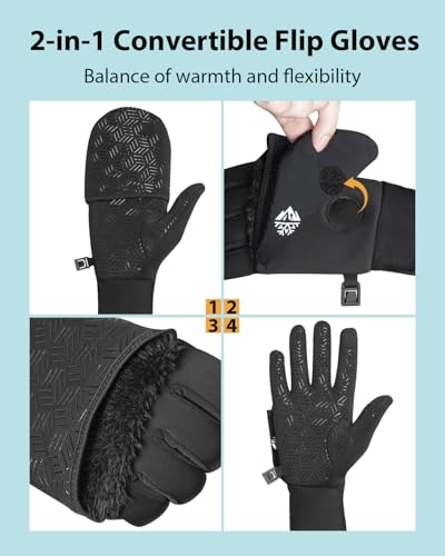 RIGWARL Winter Running Gloves Men Women Cold Weather, - Product Imagery