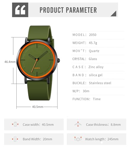 BESTKANG Fashion Simple Analog Quartz Wrist Watch with Silicone - Product Imagery