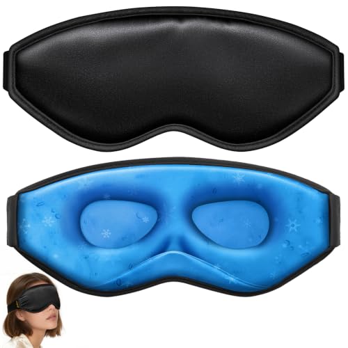 3D Contoured Cooling Eye Mask for Puffy Eyes Migraines - BeeVines Official Imagery - 1