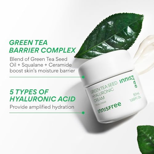 innisfree Green Tea Seed Hyaluronic Acid Cream with Skin Barrier - Product Imagery