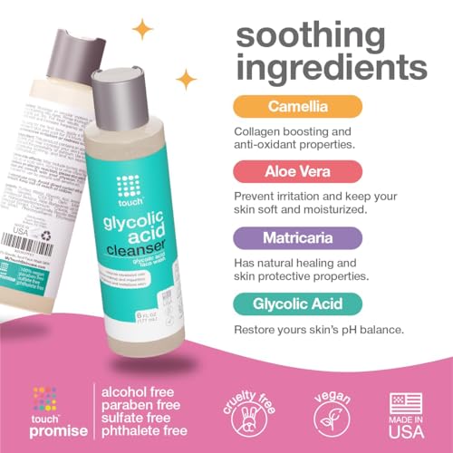 10% Glycolic Acid Face Wash - Exfoliating, Non Drying & Foaming - Product Imagery