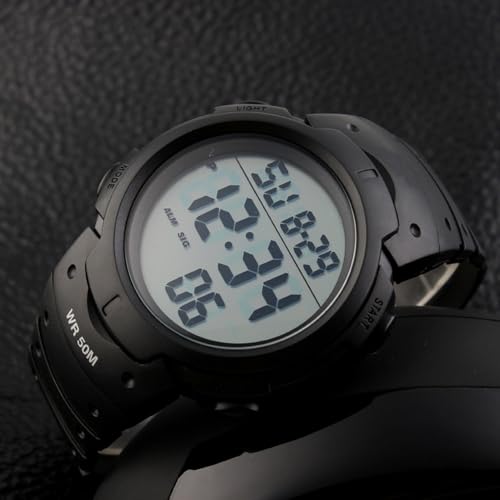 PASOY Men's Simple Outdoor Sports Digital Watch Waterproof Swim - Product Imagery