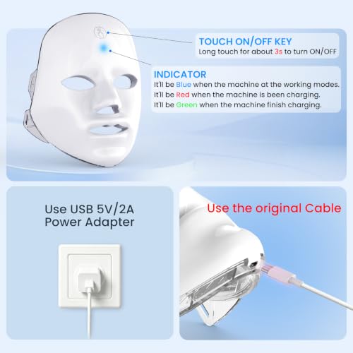 SUERBEATY Red Light Mask For Face, 7-1 Colors Red Light Face - Product Imagery