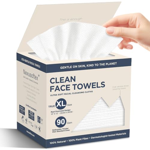 Premium Disposable Face Towels, 10"x12" XL, 90gsm Ultra-Thick - Product Imagery