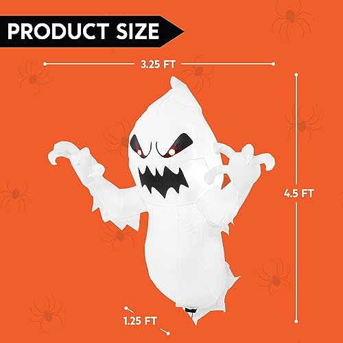 Joiedomi 4.5 FT Halloween Inflatable Ghost with Build-in LEDs, - Product Imagery