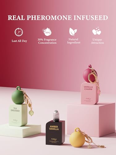 PUREU Creamy Vanilla Sandalwood Pheromone Perfume Oil for Women, - Product Imagery