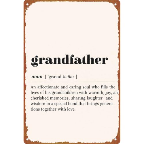 Grandfather Definition Metal Sign, 8X12 Inch Aluminum Wall Art, - Product Imagery