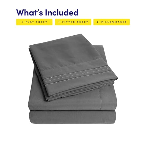 1500 Supreme Collection Queen Sheet Sets Gray - Luxury Hotel Bed - Product Imagery