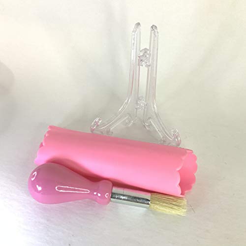 Premium Ceramic Garlic Grater Plate Set - Pink Embossed - Product Imagery