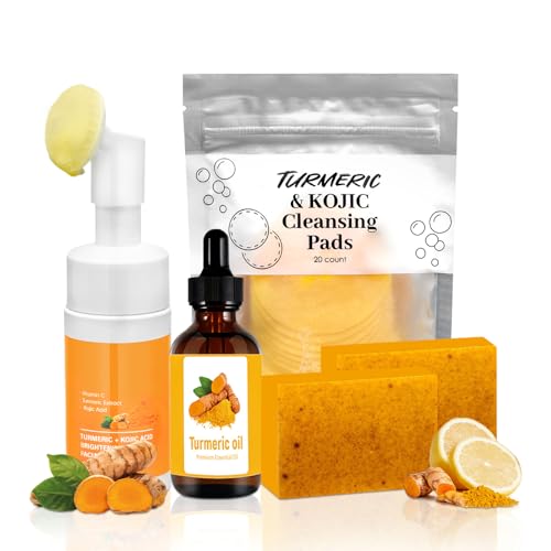 Turmeric Wash and Care 4 Piece Set,Turmeric Skincare Set: - Product Imagery