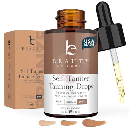 Self Tanning Drops for Face - USA Made with Organic & Natural Ingredients - Beauty by Earth Official Product View 1