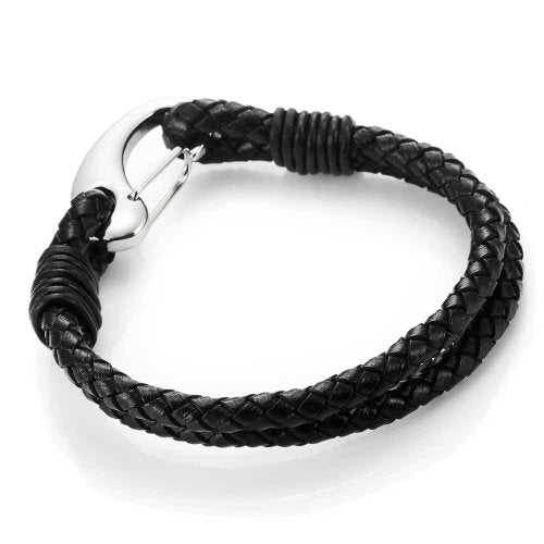 Mens Stainless Steel Braided Locking Bracelet Everyday Wrist - Product Imagery