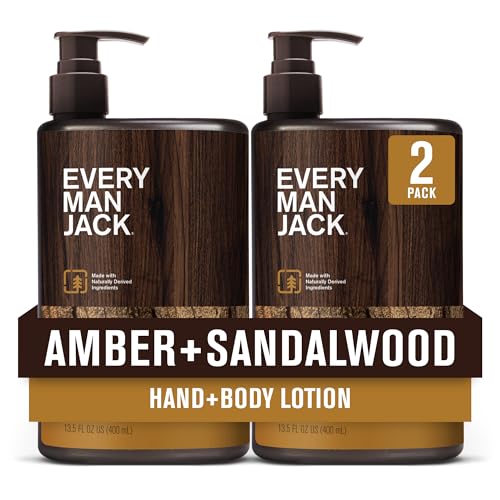 Every Man Jack Hand Body Lotion for Men Amber Sandalwood 2pk - Every Man Jack Official Imagery - 1