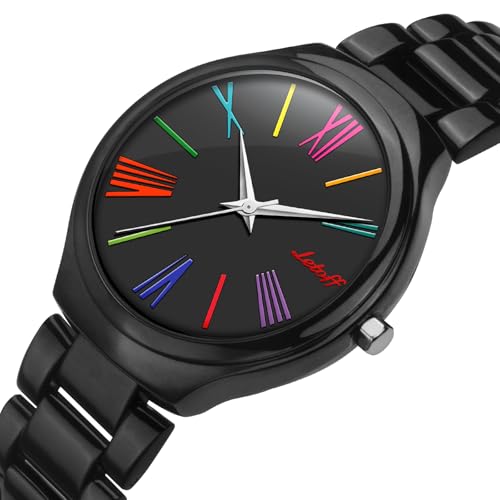 Letoff Women's Watch with Colorful Roman Numerals, - Product Imagery
