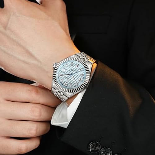 SAPPHERO Mens Watches Men’s Quartz Analog Watch Stainless Steel - Product Imagery