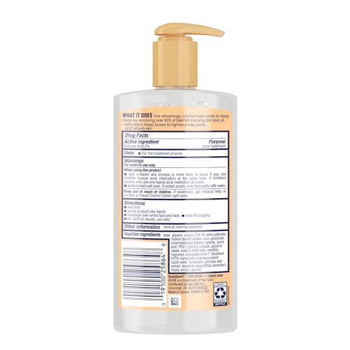 Biore Clear & Breathable Cooling Cleanser with Witch Hazel, 6.77 - Product Imagery