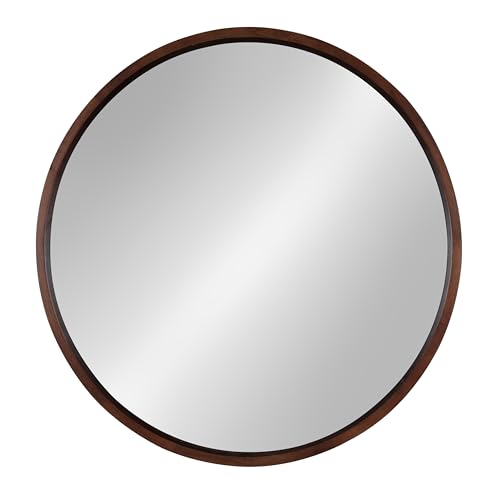 Kate and Laurel Hutton Round Decorative Wood Frame Wall Mirror, - Product Imagery