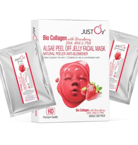 JUST O2 Bio Collagen Peel Off Jelly Facial Mask with Strawberry, BHA, - View 1