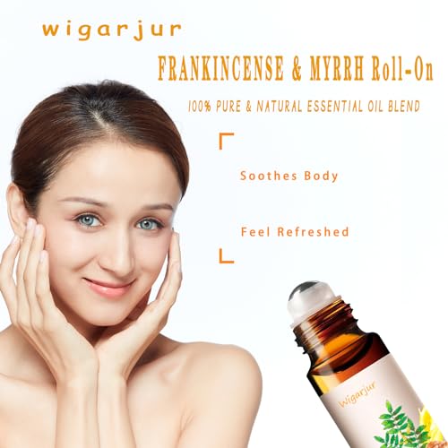 2 Pack Frankincense & Myrrh Essential Oil Blend Oils Roll On for - Product Imagery