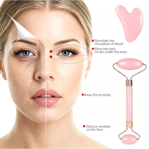 Skincare Tools Set with Face Cleansing Brush, Ice Face Roller & - Product Imagery