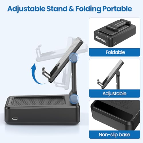 JTEMAN Cell Phone Stand with Bluetooth Speaker,Birthday Gifts - Product Imagery