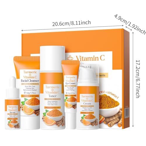 Vitamin C Turmeric Skincare Gift Set for Women, Complete Kit - Product Imagery