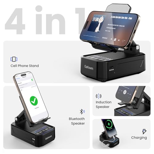 Wireless Induction Speaker with Phone Stand, tech Gifts for Men - Product Imagery