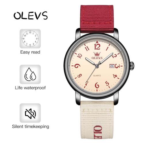 OLEVS Watch for Men Women - Easy Read Large Number Dial Analog - Product Imagery