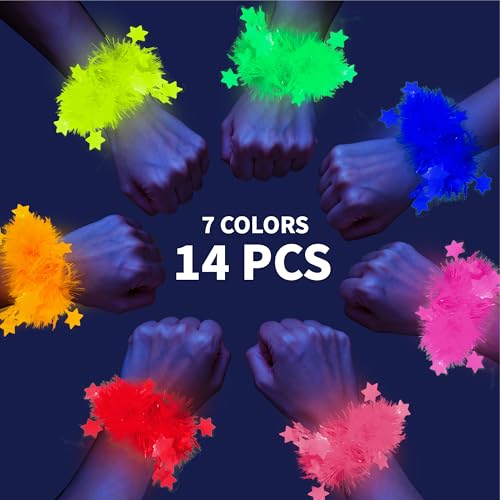 14 Pcs Glow in The Dark Party Bracelet, Neon Fluorescent - Product Imagery
