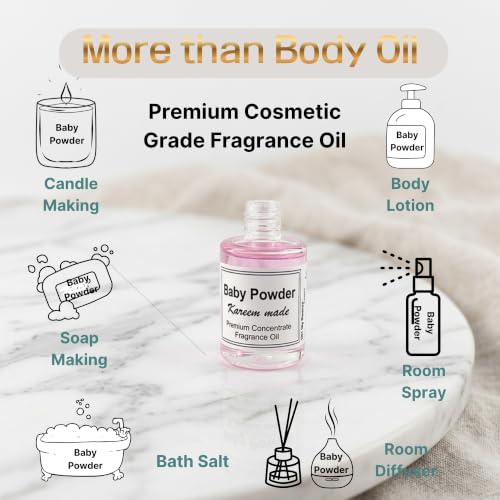 Perfume Body Oil | Baby Powder | Luxury Unisex Perfume with Long - Product Imagery