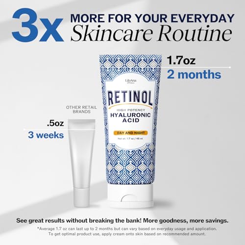 LilyAna Naturals Retinol Cream - Anti-Aging Moisturizer for Face - Product Imagery