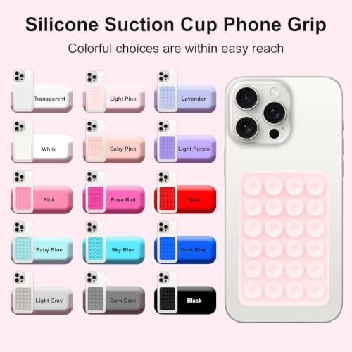Giumel 8PCS Silicone Suction Phone Case Mount, Non Slip Suction - Product Imagery