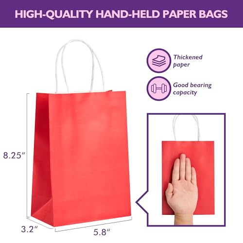 32 Pack Paper Gift Bags with Handles, 5.8"×3.2"×8.25" Party - Product Imagery