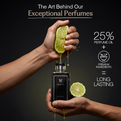 Merve Intense Perfume for Men 3.4 Oz Long Lasting EDP Bergamot - Product Imagery