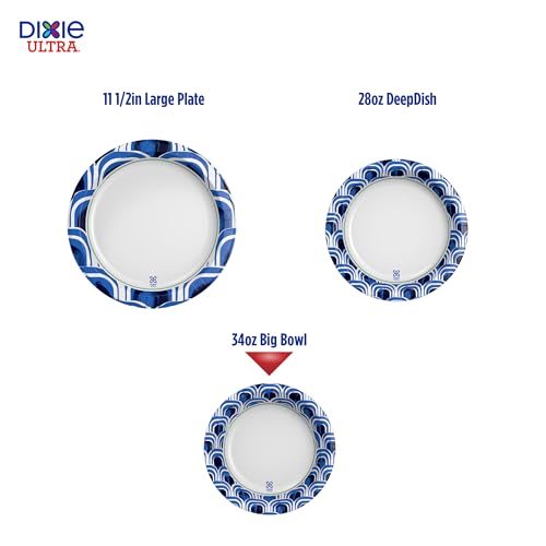 Dixie Ultra Large Paper Bowls, 34 oz Disposable Bowls, 34 Count - Product Imagery