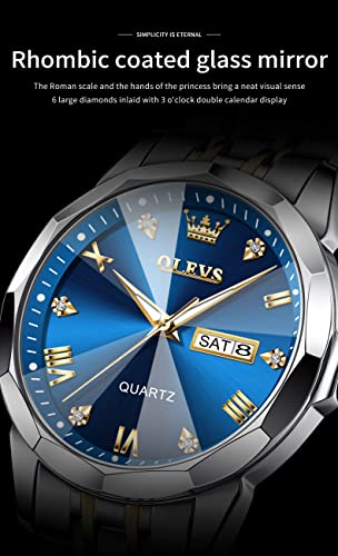 OLEVS Watch for Men Diamond Business Dress Analog Quartz - Product Imagery