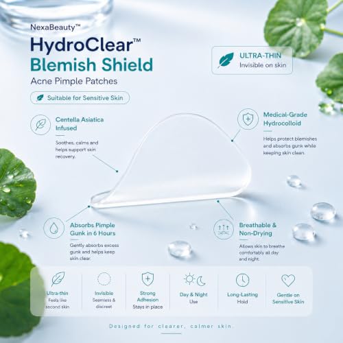 HydroClear Hydrocolloid Pimple Patches Centella Asiatic, 36 Ct - Product Imagery