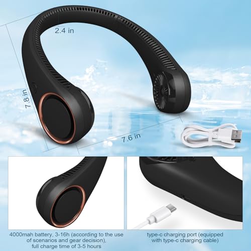 CIVPOWER Neck Fan: Portable Personal Neck Cooling Rechargeable - Product Imagery