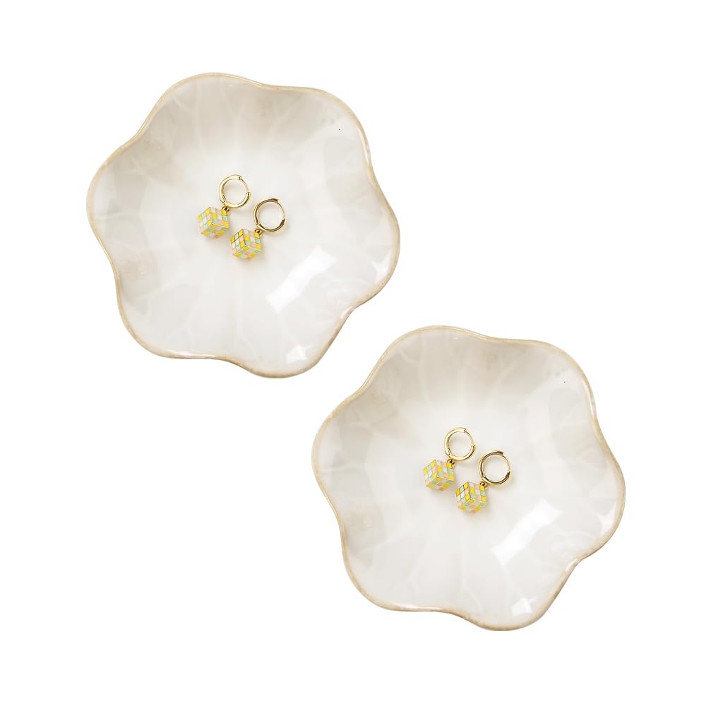 JAMEND CLXP Lotus Leaf Shape Decorative Ring Tray, Small Key Bowl, Ceramic Trink - JAMEND CLXP Official Product View 10