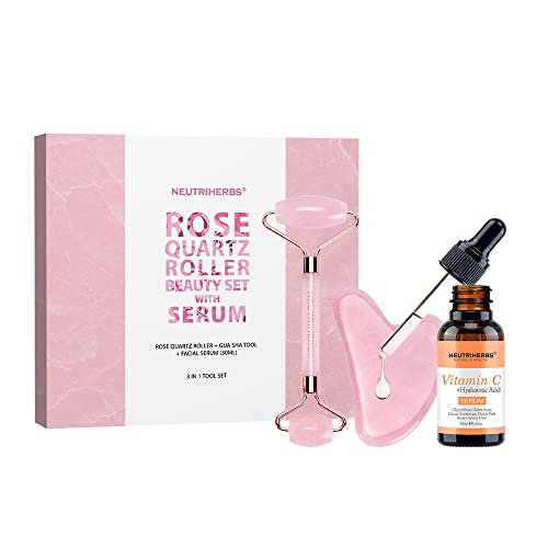 NEUTRIHERBS Jade Gua Sha Face Roller Vitamin C Serum Facial - Neutriherbs Official Imagery - 1