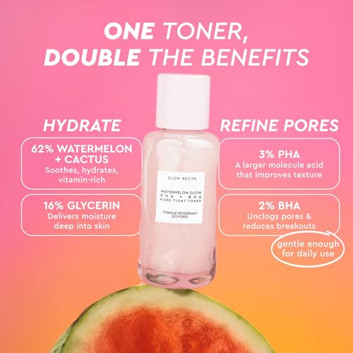 Glow Recipe PHA + BHA Face Toner, Korean Exfoliating Toner for - Product Imagery