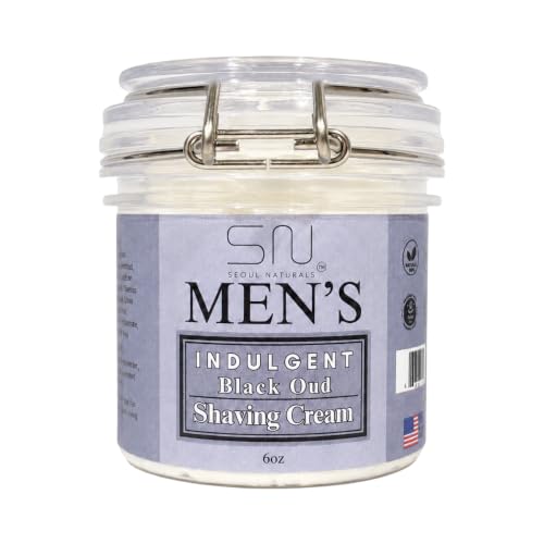 Indulgent Black Oud Shaving Cream with Barber Brush k beauty - Seoul Naturals Official Imagery - 1