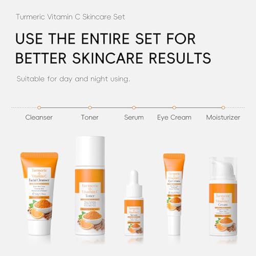 Vitamin C Turmeric Skincare Gift Set for Women, Complete Kit - Product Imagery