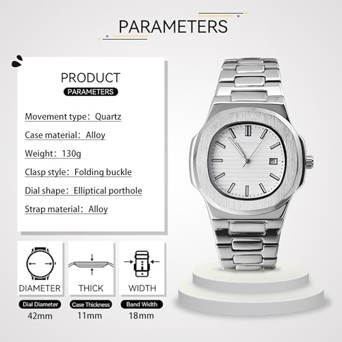 BARAMON Nautilus Quartz Watch for Men, Casual Business Style - Product Imagery
