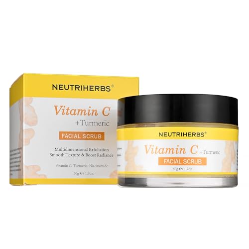 NEUTRIHERBS Turmeric Face Scrub, Exfoliating Scrub Cream with - Product Imagery