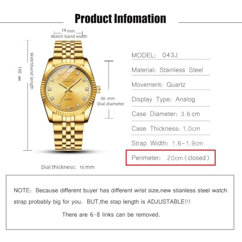 DREAMING Q&P Fq-043 Classic Golden Stainless Steel Male Female - Product Imagery
