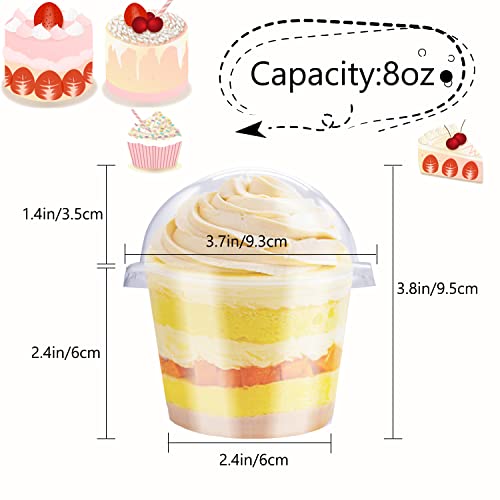 Alaeseje 50 Pack 8 oz Clear Plastic Cups with Dome Lids(Hole in - Product Imagery