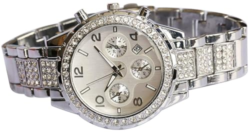 Unisex Diamond Watches Men and Women Fashion Rose Gold Silver - Product Imagery